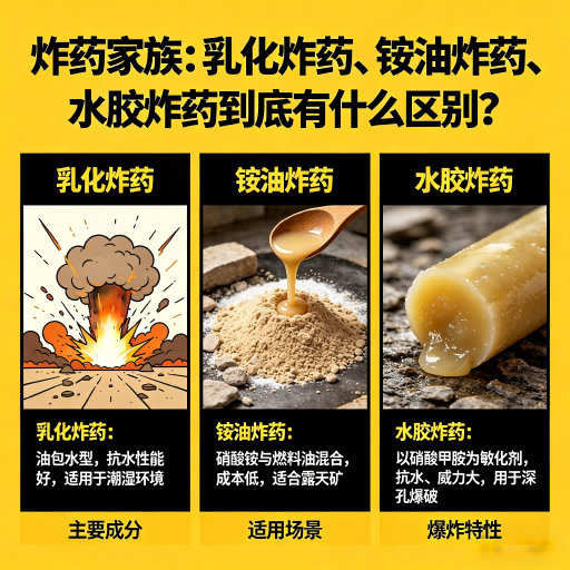 闽清炸药家族：乳化炸药、铵油炸药、水胶炸药到底有什么区别？